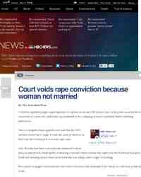 Rape conviction voided because woman not married: msnbc.com